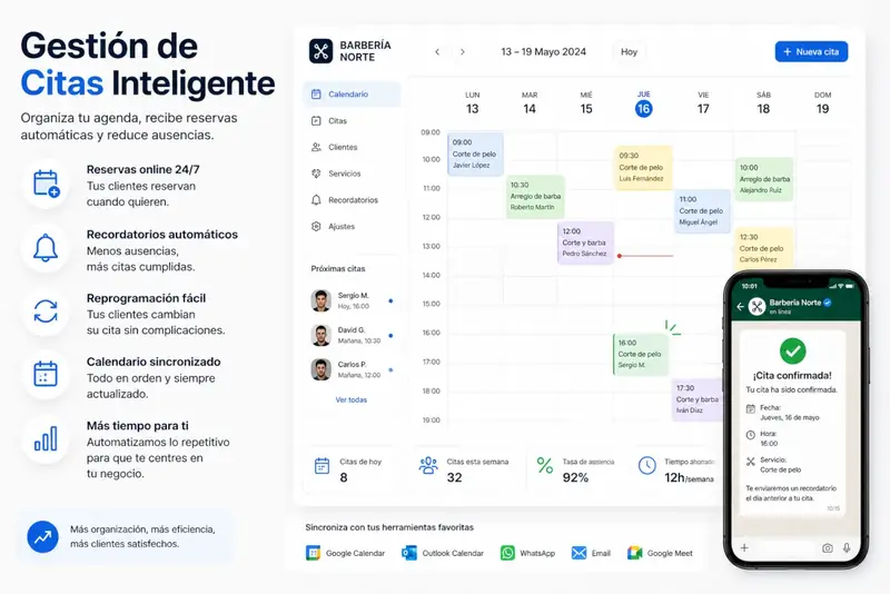 Ejemplo de agenda de citas online de una barbería