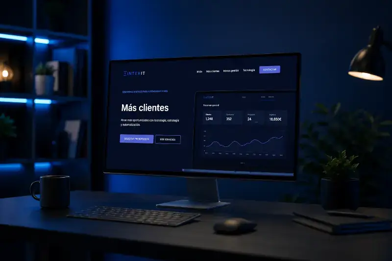Web profesional diseñada por INTERIT en un monitor